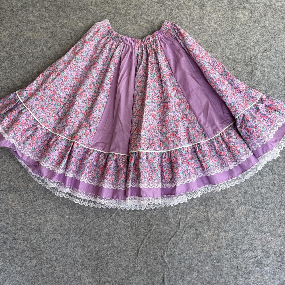 Tater Sax Square Dance Skirt Ruffle Lace Rockabilly Western Prairie Cottagecore